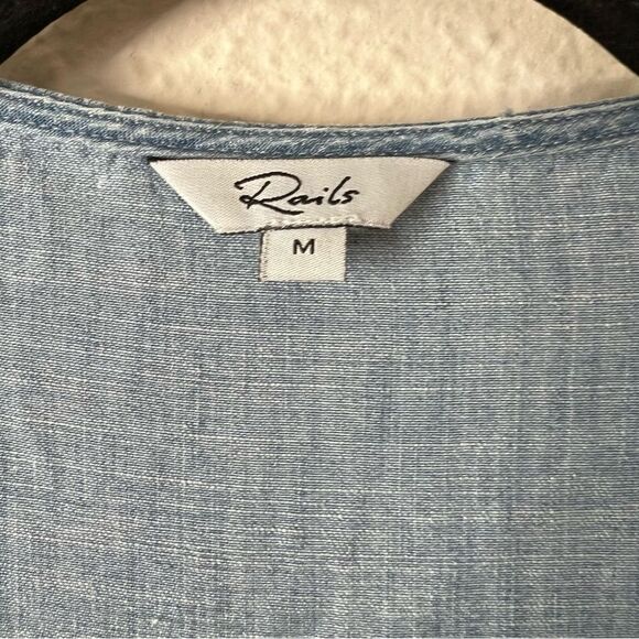 RAILS Scarlett Chambray Romper Linen Lyocell Size M (MISSING BELT) - Picture 6 of 10